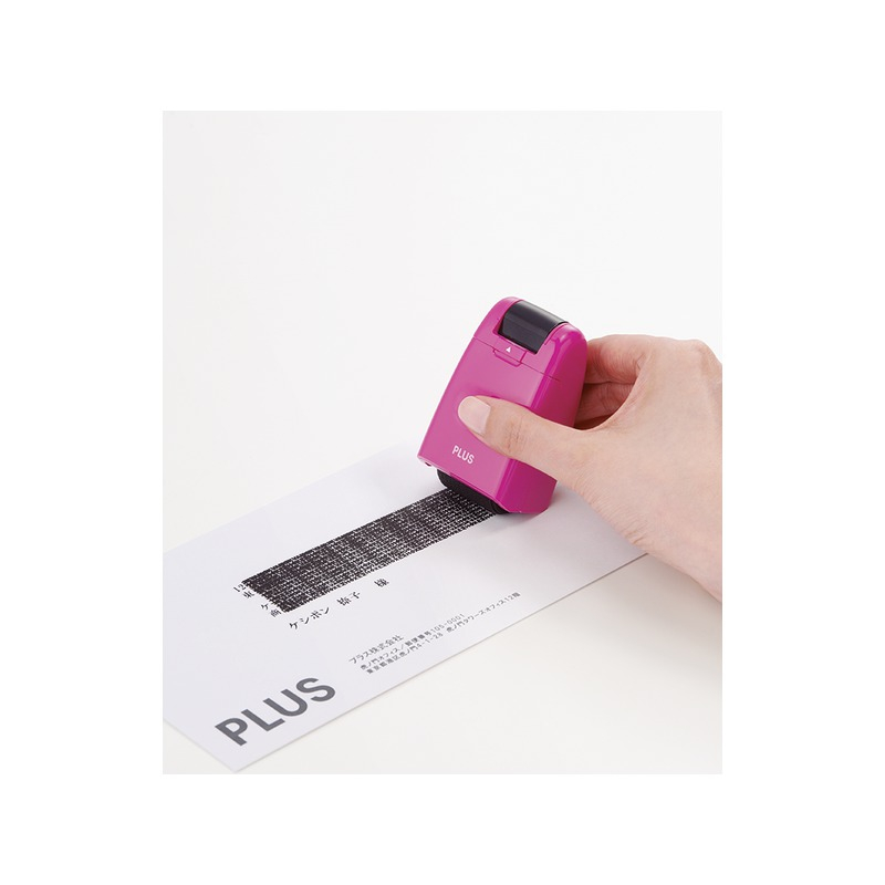 PLUS JAPAN Datenschutz-Rollstempel Standard, pink