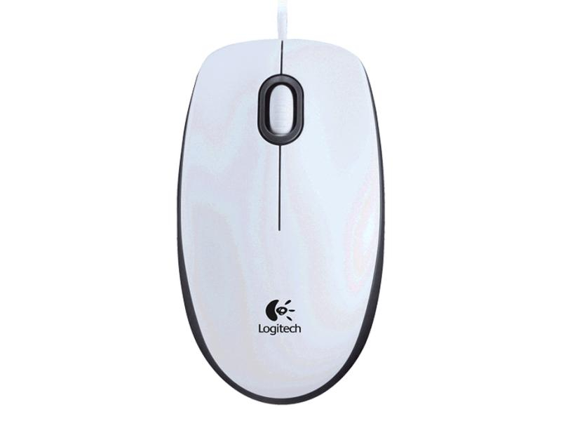 Logitech Maus M100 weiss Maus-Typ: Standard, Bedienungsseite: Universal, Maus Features: Scrollrad, Farbe: Weiss, Verbindung Maus/Tastatur: USB