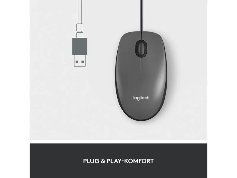 Logitech Maus M100 Optical schwarz