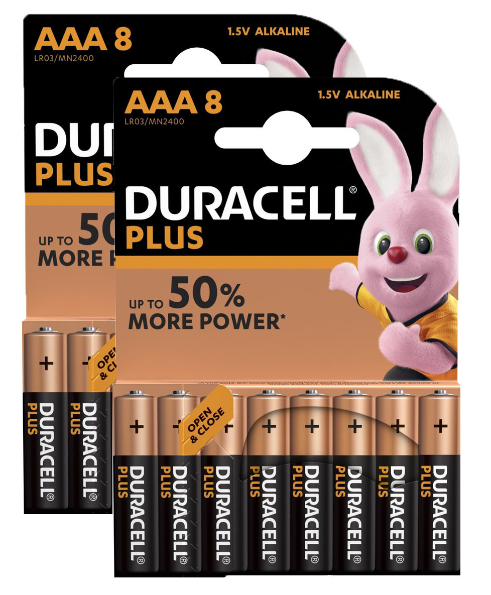 DURACELL Batterie Plus Power MN2400 AAA, LR03, 1.5V 16 Stück