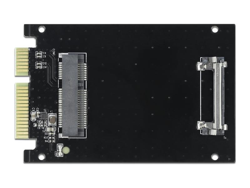 Delock Adapter SATA -mSATA 2 cm, Datenanschluss Seite A: SATA mit Strom, Datenanschluss Seite B: mSATA, Anzahl Ausgänge: 1 ×, Winkelstecker: Nein, Kabellänge: 2 cm