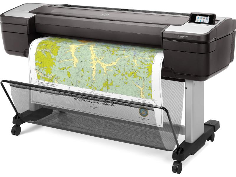 HP Drucker DesignJet T1700 - 44", Verbindungsmöglichkeiten: USB 2.0; LAN, Druckertyp: Farbig, Drucktechnik: Tintenstrahl, Total Fassungsvermögen Papierzuführungen: 1 Rolle/n, Funktionen: Drucken, Anzahl Papierzuführungen (integriert): 1, Anzahl Papier