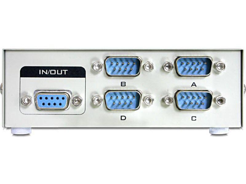 Delock DB9 Switchbox 4Port manuell, Seriel RS232