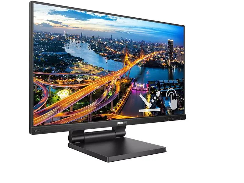 24" IPS 10 point touch Monitor, 1920 x 1080 75Hz, 4ms, DisplayPort/HDMI/DVI/VGA/4x USB 3.2, Speaker, Neigung: -5 ~ 90 Grad