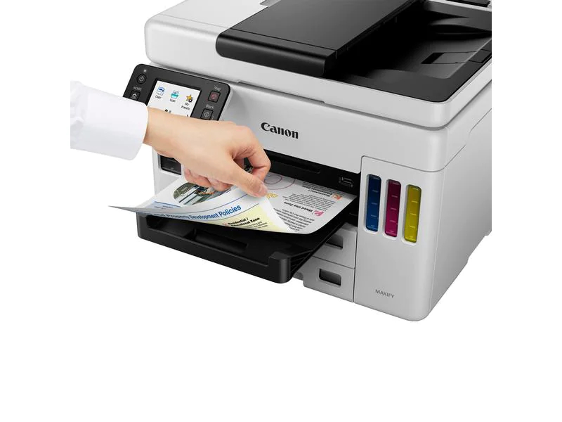 Canon Multifunktionsdrucker MAXIFY GX7050, Druckertyp: Farbig, Drucktechnik: Tintenstrahl, Total Fassungsvermögen Papierzuführungen: 600 Seiten, Mobildruck: Ja, Anzahl Papierzuführungen (maximal): 3, Druckgeschwindigkeit (farbig): 15.5 ppm