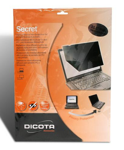 DICOTA Monitor-Bildschirmfolie Secret 20"/16:9, Bildschirmdiagonale: 20 ", Seitenverhältnis Bildschirm: 16:9, Folien Effekt: Sichtschutz; Reflexionsreduktion