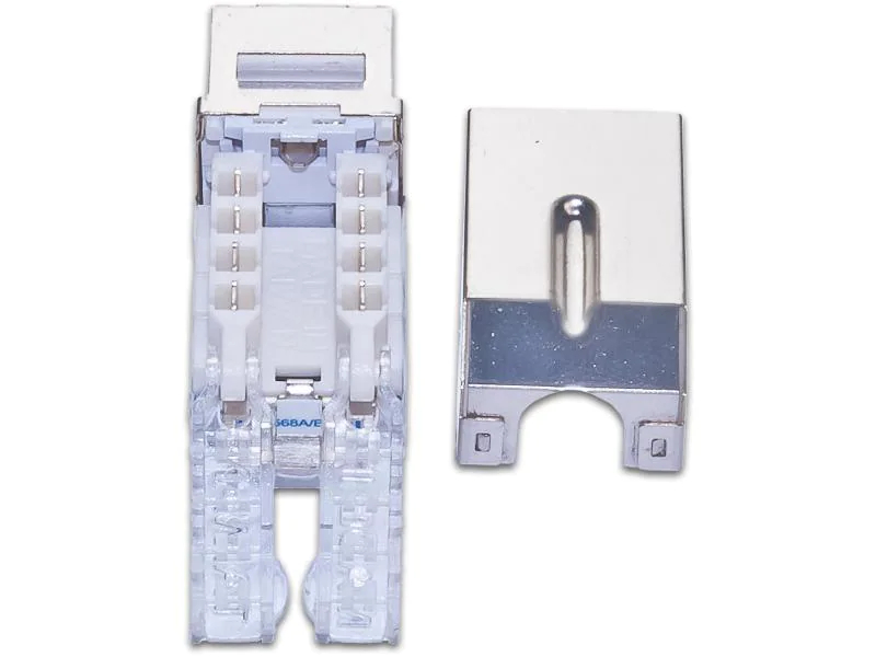 Wirewin Keystone-Modul Cat.6, STP abschliessbar, Modultyp: Keystone, Anschluss Front: Buchse RJ-45, Anschluss Rück: Klemmen, Medientyp: Netzwerk, Schirmung: Ja, Farbe: Silber