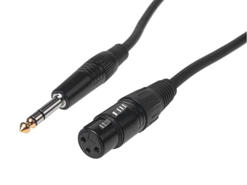 Bemero XLR-Kabel XLRf - 6.3 Klinken 0.75 m symmetrisch, Länge: 0.75 m, Audioanschluss Seite A: Klinke 6,3mm, male, Audioanschluss Seite B: XLR 3 Pole, female, Audiokanäle: Mono, Steckerfarbe: Schwarz, Farbe: Schwarz