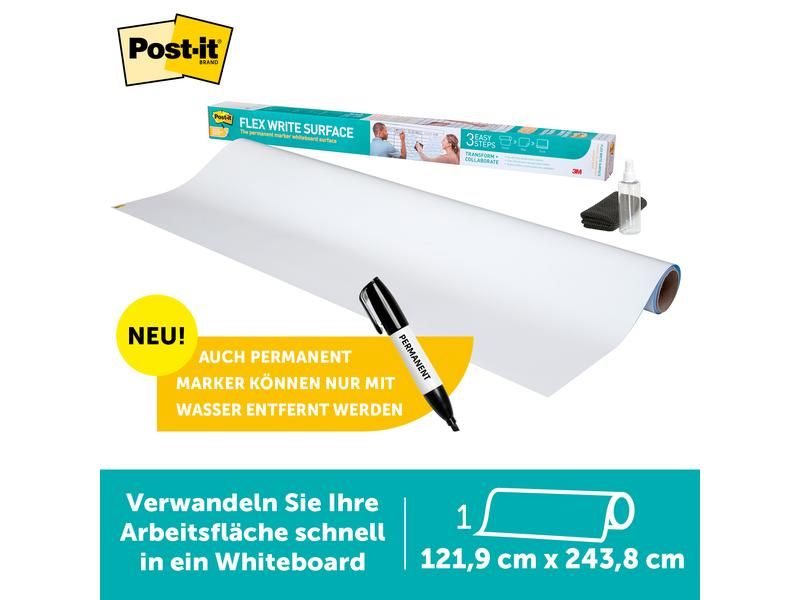 Post-it Whiteboardfolie Post-it Flex Write 121.9 x 243.8 cm, 1 Rolle