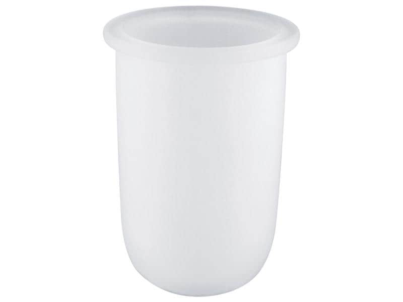 GROHE Glas für Essentials Toilettengarnitur daVinci satin weiss, Befestigung: Keine, Detailfarbe: Weiss, Wandmontage: Nein, Utensilienhalter Typ: Zahnbürstenhalter, Detailmaterial: Glas, Grundmaterial: Glas
