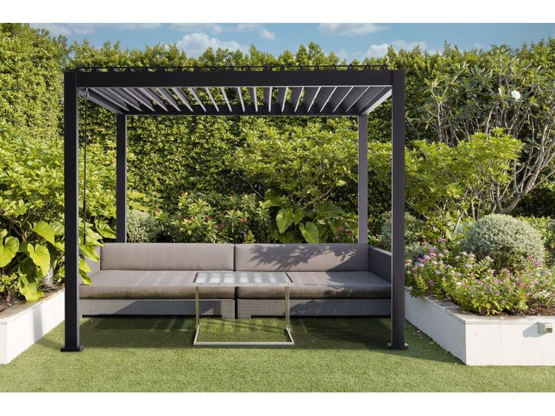 Creative Living Alu-Pergola, Schwarz, 300 x 300 x 250 cm