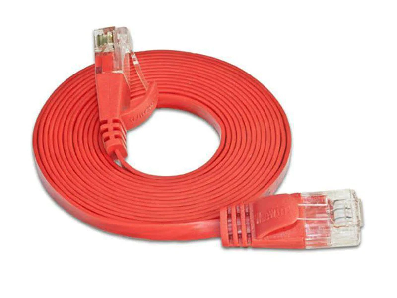 Wirewin Slimpatchkabel Cat 6, UTP, 0.15 m, Rot, Farbe: Rot, Form: Flach, Zusatzfunktionen: Mit Klinkenschutz, Längenaufdruck auf Stecker, Länge: 0.15 m, Anschlüsse LAN: RJ45 - RJ45, Produkttyp: Slimpatchkabel