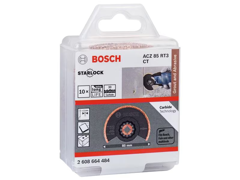 Bosch Professional Segmentsägeblatt ACZ 85 RT3 85 mm, 10 Stück, Zubehörtyp: Sägeblatt, Set: Nein