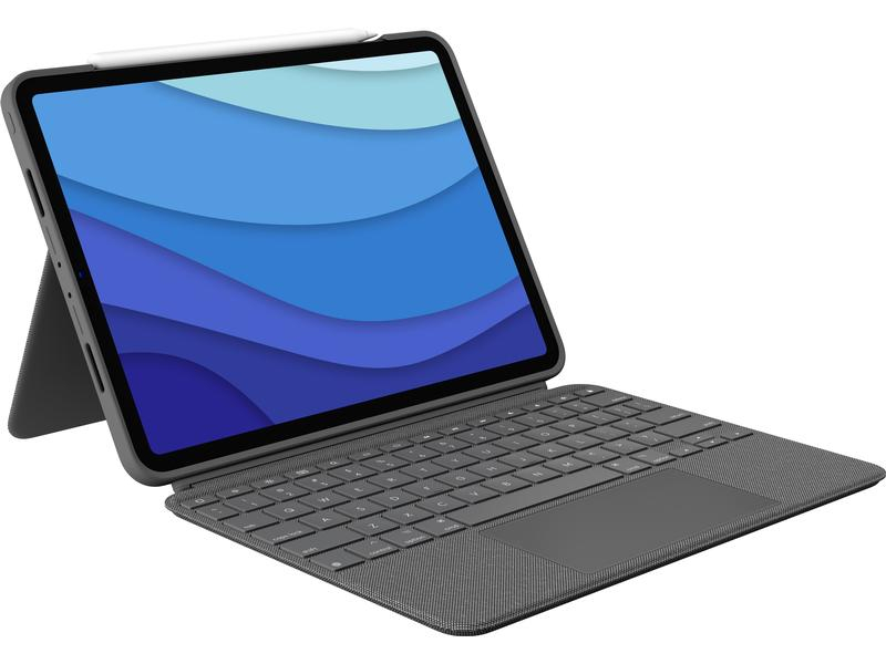 Logitech Tablet Tastatur Cover Combo Touch iPad Pro 11" 1.-3. Gen, Verbindungsmöglichkeiten: Smart Connector, Tastaturlayout: QWERTZ (CH), Kompatible Hersteller: Apple, Bildschirmdiagonale: 11 ", Farbe: Grau, Tablet Kompatibilität: iPad Pro 11" (2. Gen.