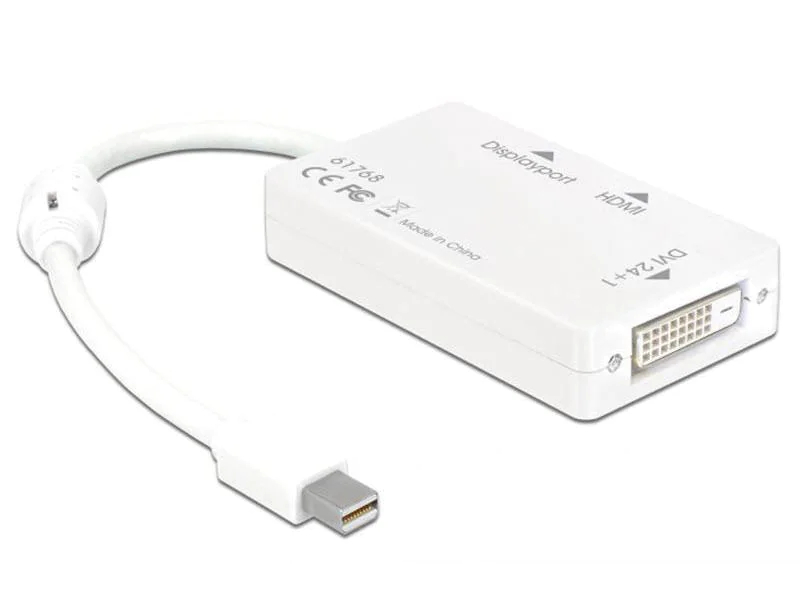 Monitoradapter Mini-Displayport zu HDMI,DVI und Displayport, für Apple Mac Notebook, weiss, 18cm