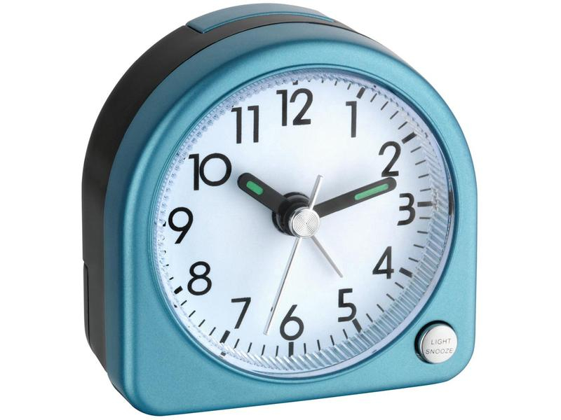 TFA Dostmann Klassischer Wecker Blau-Metallic, Funktionen: Alarm, Snooze-Funktion, Ausstattung: Hintergrundbeleuchtung, Displaytyp: Analog, Farbe: Blau, Funksignal: Nein, Anzahl Zeitzonen: 1 ×