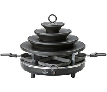 TTM Raclette-Kombination Pyramide Gourmande, Anzahl Personen: 4, Funktionen: Grillplatte, Grillplatte: Stahlblech, inklusive 4 grossen Raclettepfännchen und 4 Grillzangen