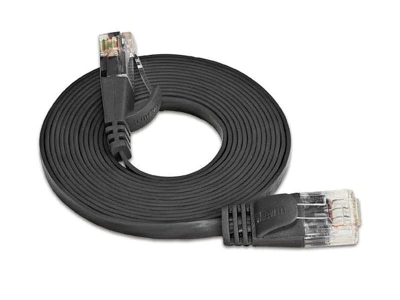 Wirewin Slimpatchkabel Cat 6, UTP, 0.1 m, Schwarz, Farbe: Schwarz, Form: Flach, Zusatzfunktionen: Mit Klinkenschutz, Längenaufdruck auf Stecker, Länge: 0.1 m, Anschlüsse LAN: RJ45 - RJ45, Produkttyp: Slimpatchkabel