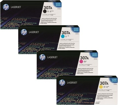 HP 307A | Combopack 4er Set HP Tonerkassetten, schwarz, cyan, gelb und magenta