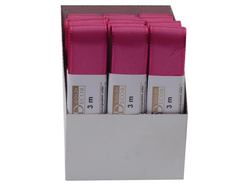 GOLDINA Textilband 25 mm x 3 m, Pink, Breite: 25 mm, Farbe: Pink, Verpackungseinheit: 1 Stück, Länge: 3 m, Band-Art: Textilband, Taft