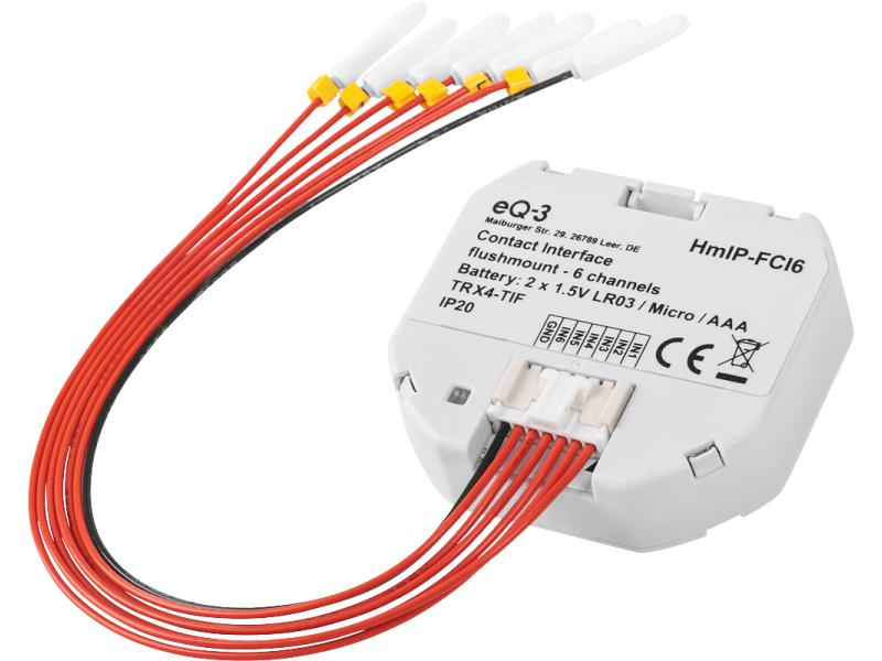 Homematic IP Funk-Tasterschnittstelle Unterputz 6-fach, Farbe: Weiss, Produkttyp: Schnittstellen und IO-Module, Protokoll: IPv6, Systemkommunikation: Wireless, System-Kompatibilität: Keine