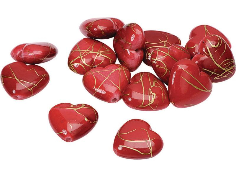 Knorr Prandell Streudeko 1,5 cm Herz, Rot, 24 Stück, Motiv: Herz, Material: Kunststoff, Farbe: Rot