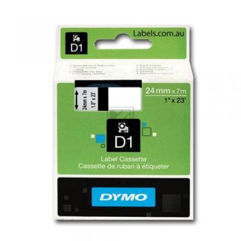 DYMO D1 Schriftbandkassette schwarz/weiß, 24 mm x 7 m