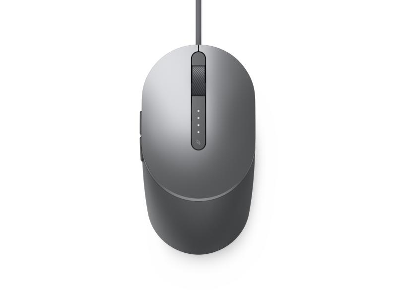 DELL Maus MS3220 Laser Wired Gray, Maus-Typ: Business, Bedienungsseite: Rechtshänder, Maus Features: Scrollrad; Umschaltbare DPI-Auflösung; Daumentaste; Programmierbare Tasten, Farbe: Grau; Titanium, Verbindungsart: Verkabelt, Schnittstelle: USB