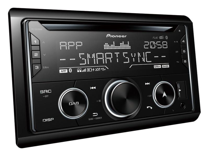 Pioneer Moniceiver FH-S820DAB 2 DIN, Optisches Laufwerk: CD-Player, Verbindungsmöglichkeiten: Bluetooth; USB, Radio Tuner: DAB; DAB+, Frontanschlüsse: 1x USB 2.0; 3.5 mm Klinke, Bluetooth, Autoradio Einbaugrösse: 2 DIN, Smartphone Integration: Für And