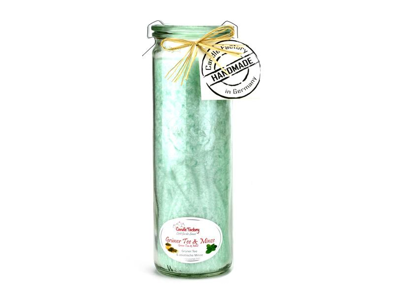 Candle Factory Duftkerze Grüner Tee und Minze Big Jumbo, Höhe: 21 cm, Durchmesser: 7 cm, Typ: Duftkerze, Duft: Minze, Grüner Tee, Verpackungseinheit: 1 Stück