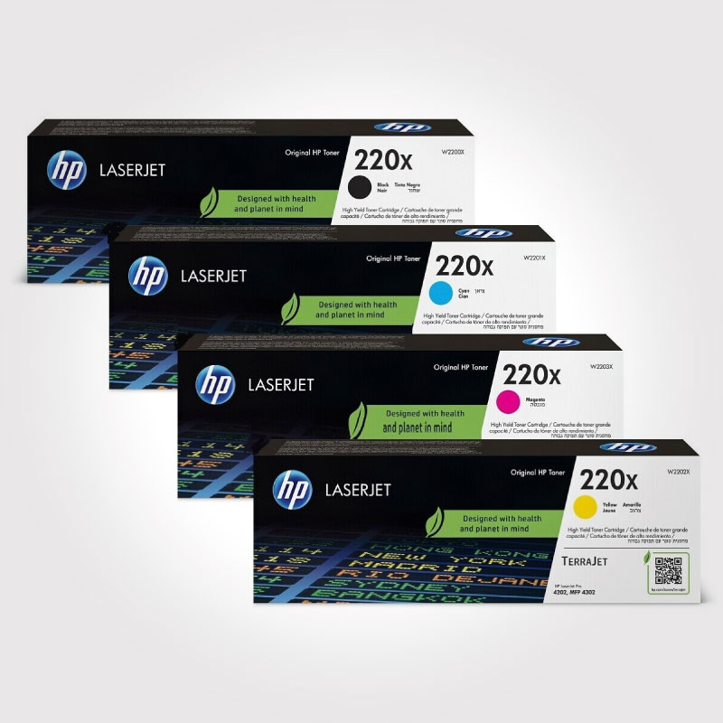 HP 220X | Combopack 4er Set HP Toner schwarz, cyan, magenta und gelb