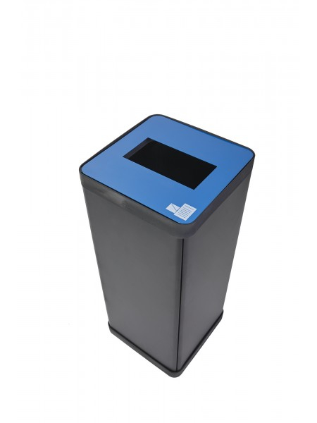 ALBA Wertstoffsammelbox für Papier, schwarz/blau, 50 Liter