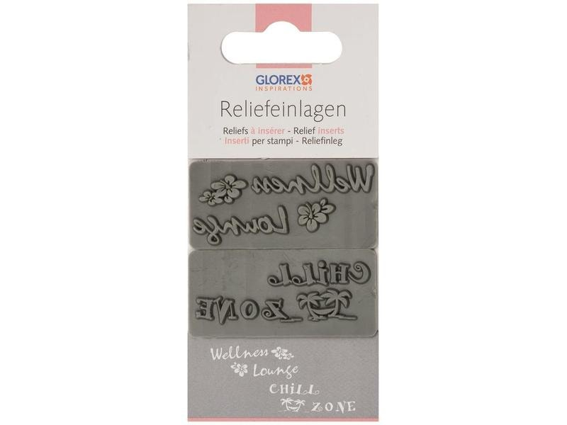 Glorex Reliefeinlagen Wellness/ChillZone 2 Stück, Detailfarbe: Grau, Vegane Kosmetik: Nein, Kosmetik Typ: Reliefeinlage