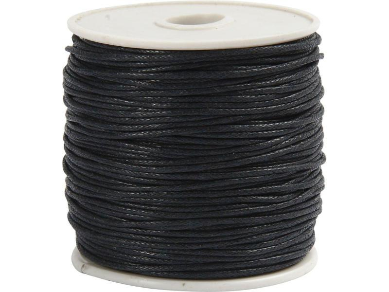 Creativ Company Baumwollband 1 mm, Schwarz, 40 m, Länge: 40 m, Durchmesser: 1 mm, Farbe: Schwarz, Schmuckband-Art: Baumwollband
