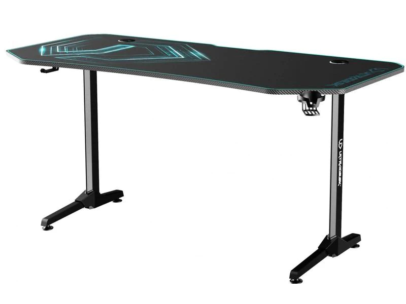 Ultradesk Gaming Tisch Frag XXL Blau, Beleuchtung: Nein, Höhenverstellbar: Nein, Detailfarbe: Schwarz, Blau, Material: Stahl