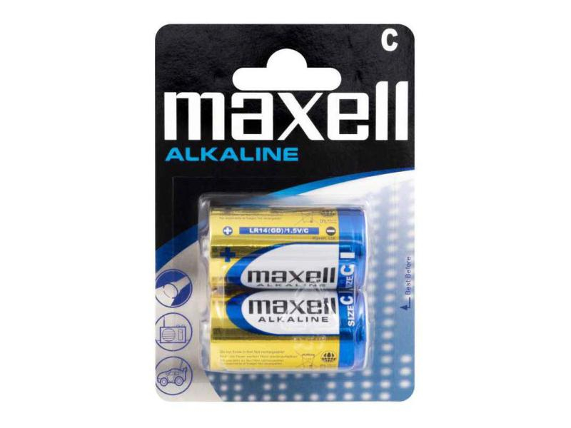 Maxell Europe LTD. Batterie C (LR14) 2 Stück, Batterietyp: C, Verpackungseinheit: 2 Stück, Alkali