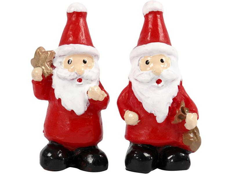 Creativ Company Aufsteller Weihnachtsmann 2 Stück, Farbe: Mehrfarbig, Produkttyp: Weihnachtsfiguren-Set