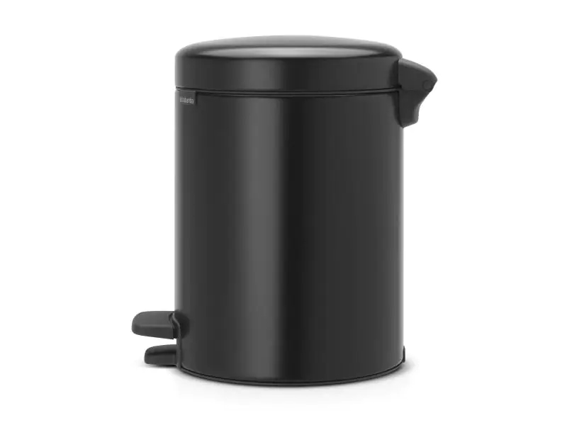 Brabantia Kosmetikeimer NewIcon 5 l, Matt Black, Fassungsvermögen: 5 l, Höhe: 291 mm, Anzahl Behälter: 1, Material: Kunststoff, Edelstahl, Form: Rund, Farbe: Schwarz