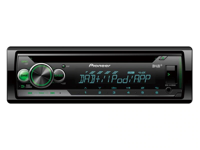Pioneer Autoradio DEH-S410DAB 1 DIN, Optisches Laufwerk: CD-Player, Verbindungsmöglichkeiten: USB, Radio Tuner: DAB+, Frontanschlüsse: 3.5 mm Klinke; 1x USB 2.0, Autoradio Einbaugrösse: 1 DIN, Smartphone Integration: Für Android Phone; Für iPhone und