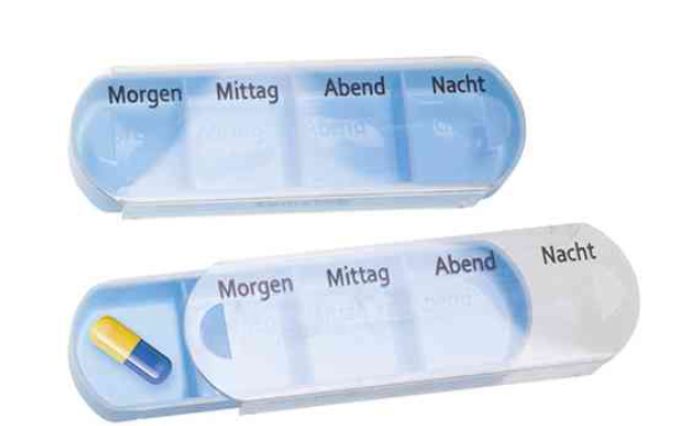 Lifemed 7-Tage-Tablettenbox, Kunststoff, weiß / blau