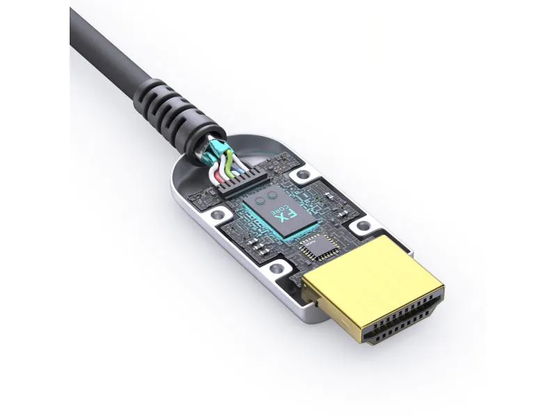 FiberX Kabel HDMI - HDMI, 70 m, Kabeltyp: Anschlusskabel, Videoanschluss Seite A: HDMI, Videoanschluss Seite B: HDMI, Farbe: Schwarz; Silber, Länge: 70 m