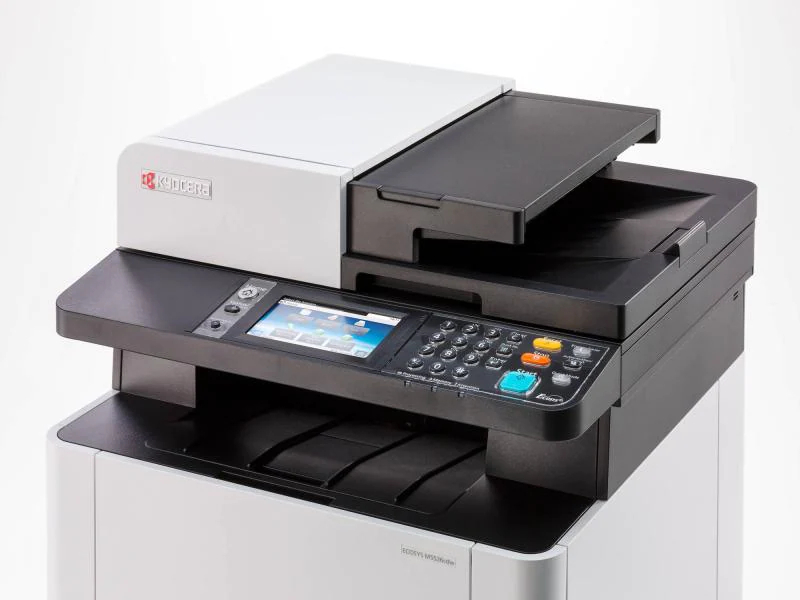 Kyocera Multifunktionsdrucker ECOSYS M5526CDN, Farblaser Drucker, A4, 26 Seiten pro Minute, Drucken, Scannen, Kopieren, Fax, Duplex