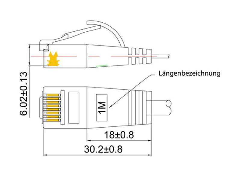 Wirewin Slimpatchkabel Cat 6, UTP, 0.75 m, Orange, Farbe: Orange, Form: Flach, Zusatzfunktionen: Mit Klinkenschutz, Längenaufdruck auf Stecker, Länge: 0.75 m, Anschlüsse LAN: RJ45 - RJ45, Produkttyp: Slimpatchkabel