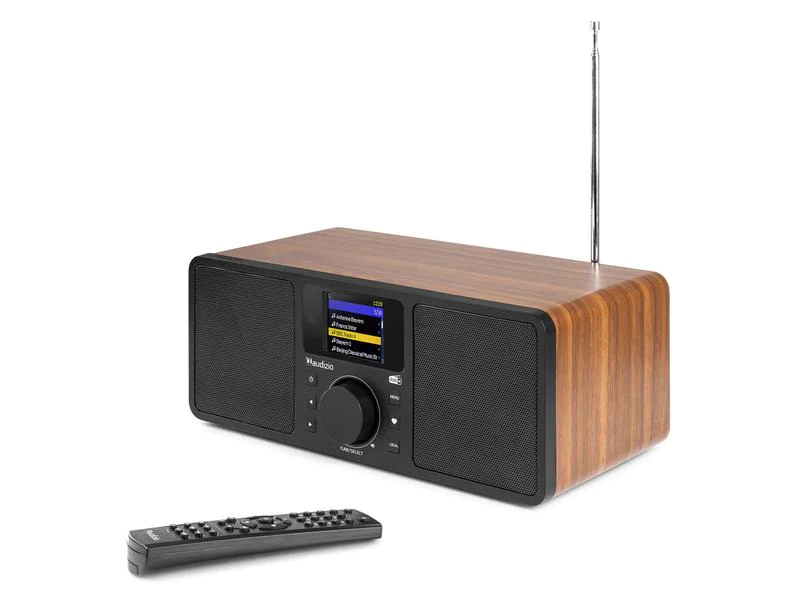 Audizio Internet Radio Rome Braun, Radio Tuner: Internetradio, DAB+, FM, Stromversorgung: Netzbetrieb, Farbe: Braun, Ausstattung: Weckfunktion, Bluetooth, WLAN, Typ: Tischradio