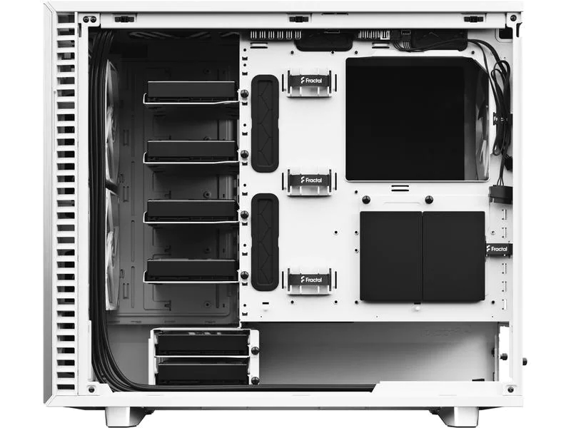 Fractal Design PC-Gehäuse Define 7 Weiss, Unterstützte Mainboards: E-ATX, ATX, Mini-ITX, Micro-ATX, Gehäuse Bauart: Mid-Tower, Detailfarbe: Weiss, Anzahl Lüfterplätze: 9, Sichtfenster: Nein, Netzteil vorinstalliert: Nein