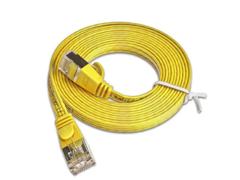 Wirewin Slimpatchkabel Cat 6, STP, 5 m, Gelb, Farbe: Gelb, Form: Flach, Zusatzfunktionen: Mit Klinkenschutz, Längenaufdruck auf Stecker, Länge: 5 m, Anschlüsse LAN: RJ45 - RJ45, Produkttyp: Slimpatchkabel