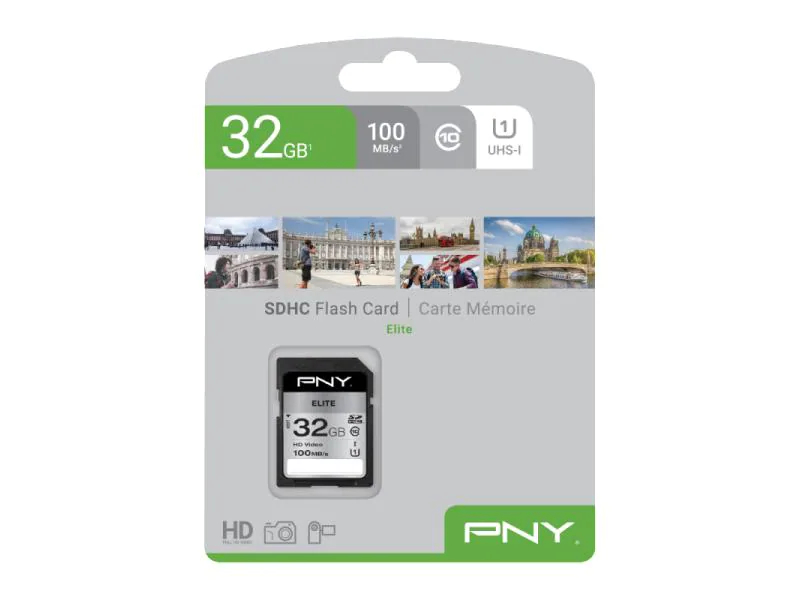 PNY Elite SDHC Card R100MB/s 32GB P-SD32GU1100EL-GE