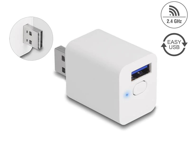 Delock WLAN EASY-USB Smart Schalter MQTT, Detailfarbe: Weiss, Protokoll: WLAN, Produkttyp: Smartplugs, Systemkommunikation: Wireless, System-Kompatibilität: Amazon Alexa