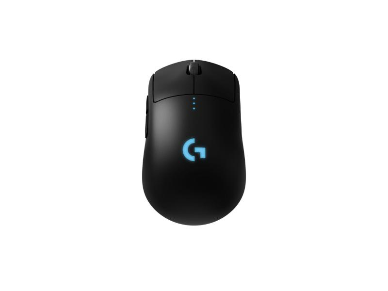 Logitech Gaming-Maus G Pro Wireless Lightspeed, Maus-Typ: Gaming, Bedienungsseite: Universal, Maus Features: Beleuchtung; Daumentaste; Batteriestandsanzeige; Integrierter Speicher; Scrollrad, Farbe: Schwarz, Verbindungsart: Kabellos; Verkabelt, Schnittste