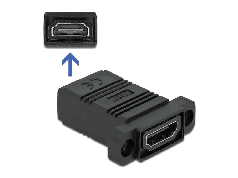 Delock Easy 45 HDMI Adapter gerade HDMI - HDMI, Kabeltyp: Adapter, Videoanschluss Seite A: HDMI, Videoanschluss Seite B: HDMI